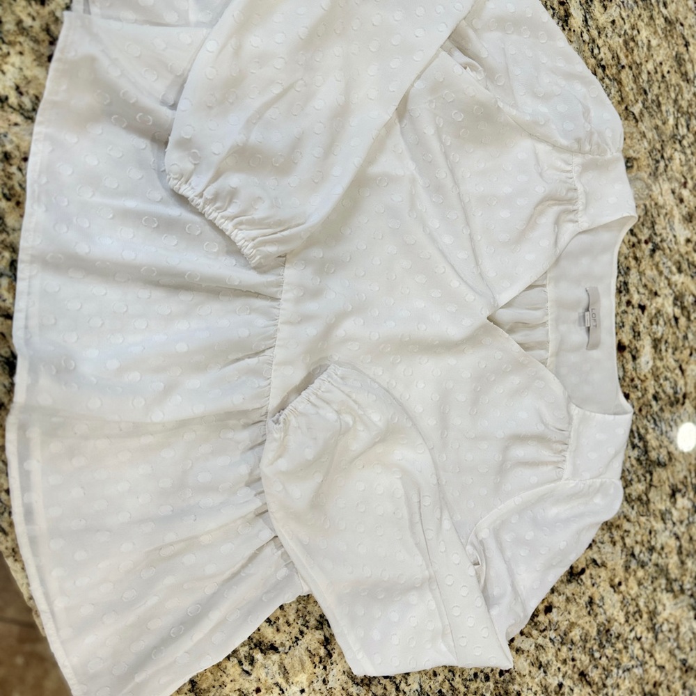 2for $15 Loft Women's White Blouse